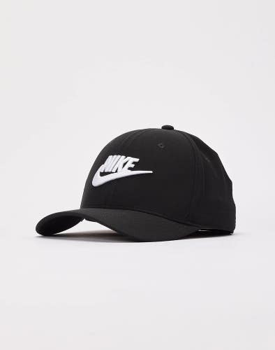Nike Rise Structured SwooshFlex Futura Cap Men M/L Black Embroidered Logo FLW215