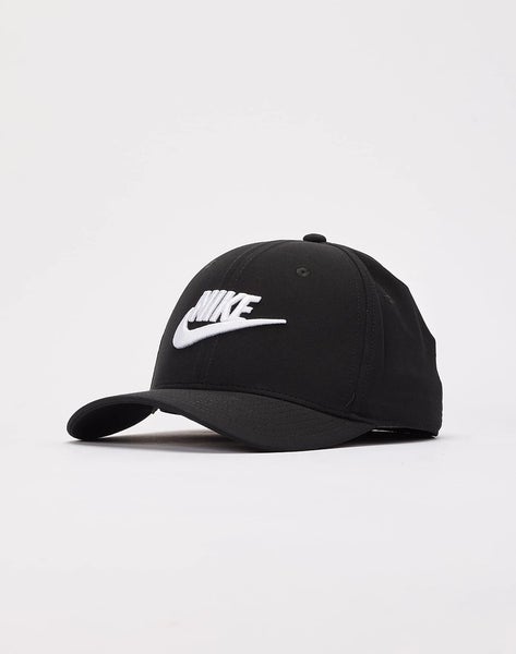 Nike Rise Structured SwooshFlex Futura Cap Men M/L Black Embroidered Logo FLW215