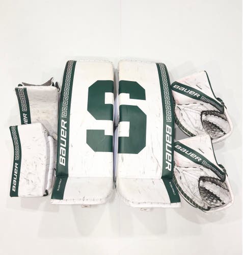 Bauer Supreme Shadow (pads) and Vapor (gloves/blockers) Full Set - Large (35+1”) - White and Green