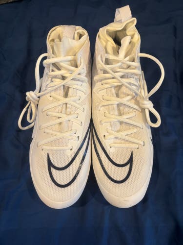 White Men's Size M 11.0 (W 12.0) Adult Nike Alpha Cleats (New)