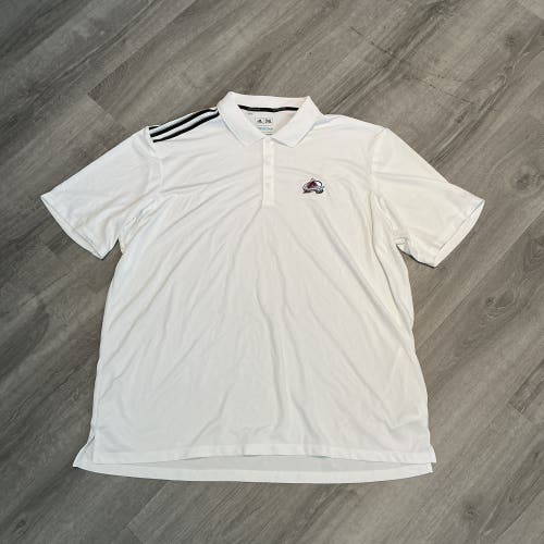 New White Adidas Colorado Avalanche Men’s 2XL Golf Polo