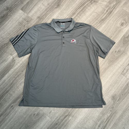 New Grey Adidas Climacool Colorado Avalanche Men’s 2XL Golf Polo