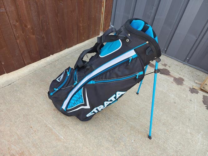 Callaway Strata 7 Divider Dual Strap Golf Stand Bag Black/Blue/White