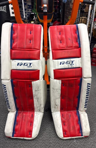 34.5" + 1.5" Warrior Ritual GT RGT (Used) Red SR Senior ice hockey goal Goalie Leg Pads