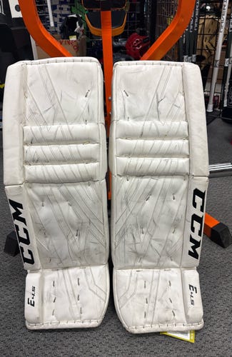 30" + 1" CCM E4.5 (Used) White ice hockey JR Junior Goalie Leg Pads E 4.5 goal