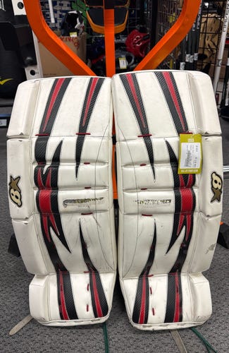 29" + 1" Brian's G-Netik Gnetik (Used) White Junior Goalie Leg Pads JR goal pads Ice hockey