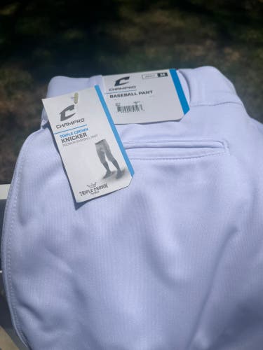 White Unisex Medium Adult Champro Game Pants (New)