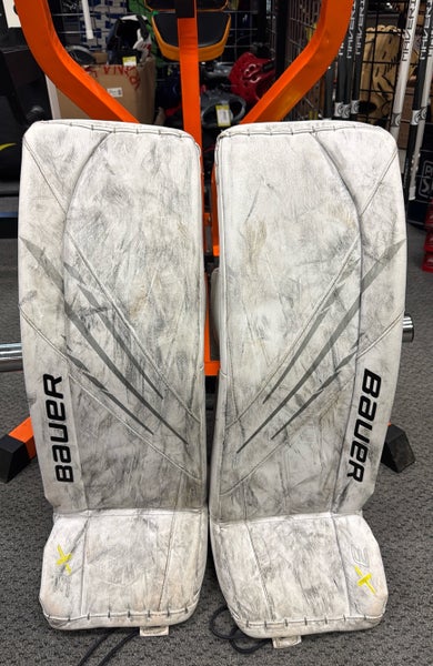 INT MD 32" + 1.5" Bauer Vapor 3X (Used) White Intermediate ice hockey goal pad Goalie Leg Pads