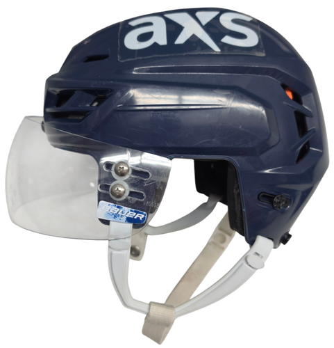 CCM TACKS 710 PRO STOCK HOCKEY HELMET SMALL NAVY WOLFPACK USED AHL #58 (15531)