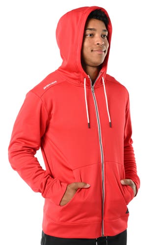 NEW Bauer Team Fleece Zip Hoodie, Red, Sr. XL