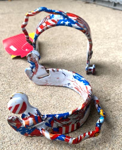 American Pride aluminum Western bumper spurs w/ free swinging buttons