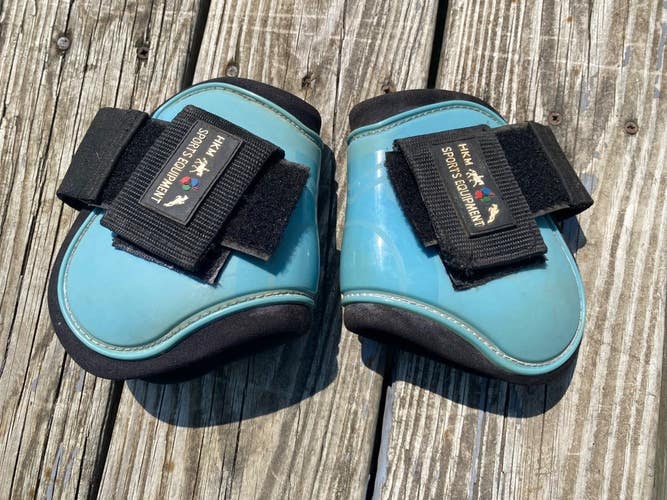 HMK Sports Equipment blue open front fetlock boots lightly used