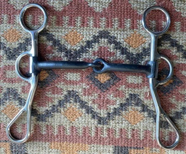 5" stainless Western Argentine training snaffle bit w/ jointed sweet iron mouth