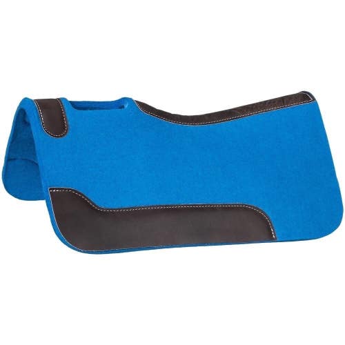 Youth/Pony bright blue contour felt Western pad 24 x 24 x 1"