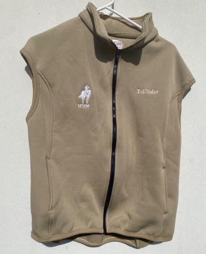 Pre-owned XL tan Tuffrider USDF Ride N Go unifleece fitted vest VGC