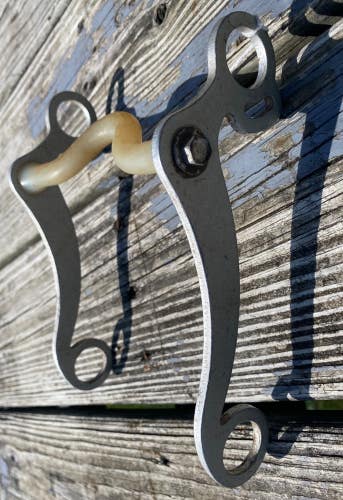 Used Stallion 5"  Western bit with flexible poly  curb mouth