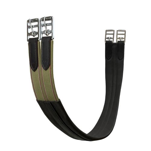54" Showman chafeless shaped / padded brown leather English girth