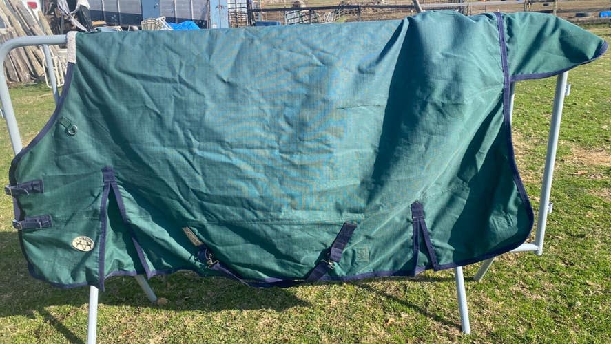 Used 76" green Intec Gladiator 1200d waterproof turnout sheet w/mesh lining