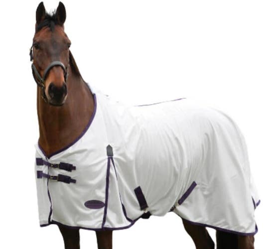75" Weatherbeeta ComFiTec Essentials  II Standard Neck fly sheet white w/purple