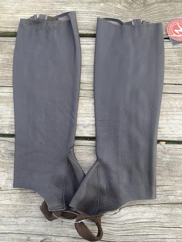 Horze Kendra dark brown soft leather half chaps medium
