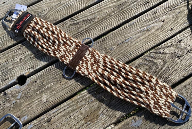 36" Hilason 27 strand wool blend Western cinch w/roller buckle