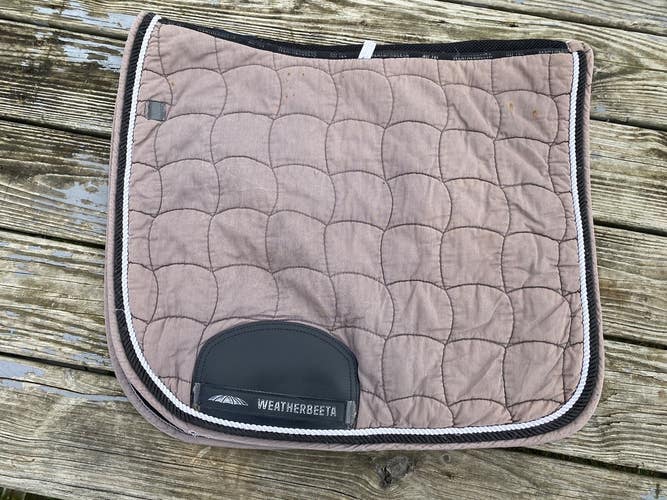 Used Weatherbeeta taupe English dressage pad w/Wick-Dry lining