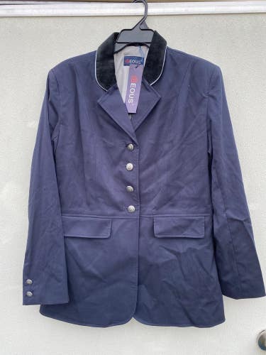 Ladies' sz 10 EOUS Olympia navy English dressage coat w/velveteen collar