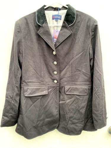 Ladies' sz 12 EOUS Olympia black English dressage coat w/velveteen collar