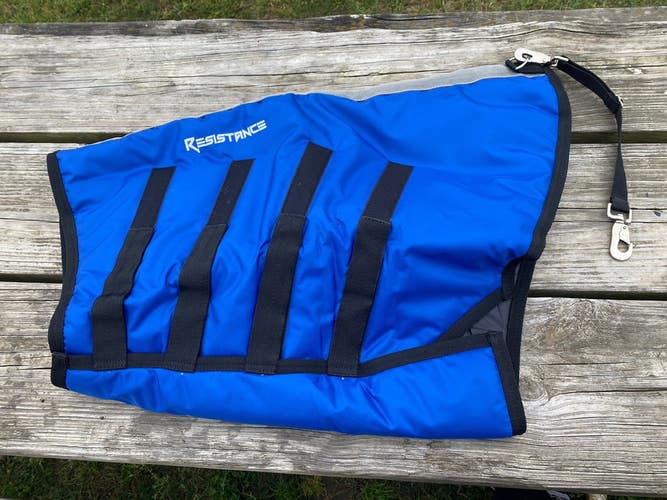 XL blue Resistance insulated nylon horse neck cover w/quick-grip closure