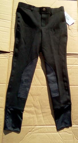 Child Sz 16 Black TuffRider LowRise Pull On Starter Riding Breeches