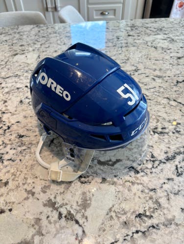 Pro Stock Medium Blue CCM Vector V08 Helmet with Oakley Visor Toronto Maple Leafs Myers