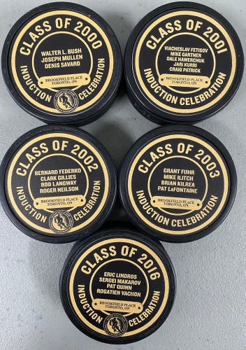 Hockey Hall of Fame pucks