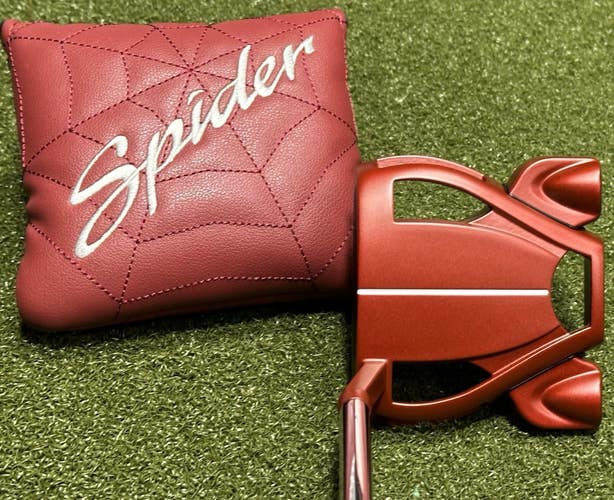 TaylorMade Spider Red #3 Slant Neck Mallet Putter 34" Inch w/ Headcover RH MINT!