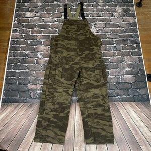 Columbia Bib Overalls Mens Large Wool Blend Gallatin Range Camo Hunting Outdoors