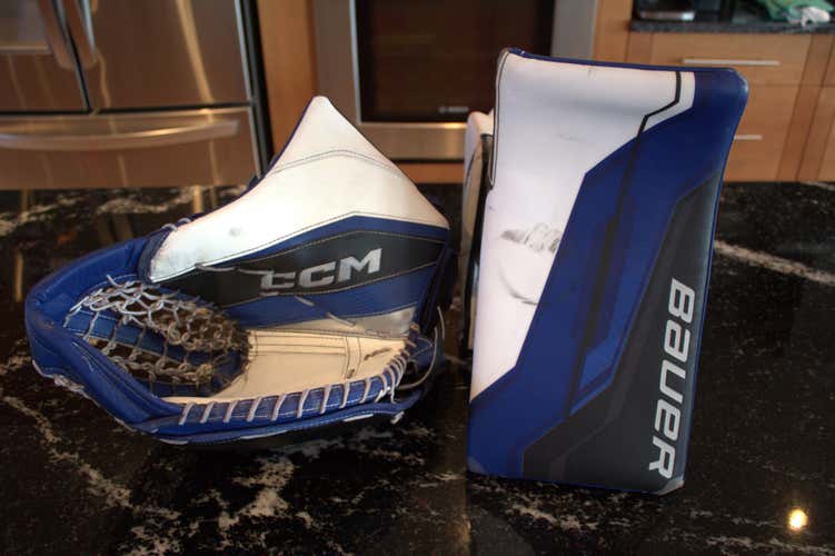 Full Right - CCM EFlex 6 580 Custom Glove AND Bauer Mach Blocker (FR) (PRO) (Used)