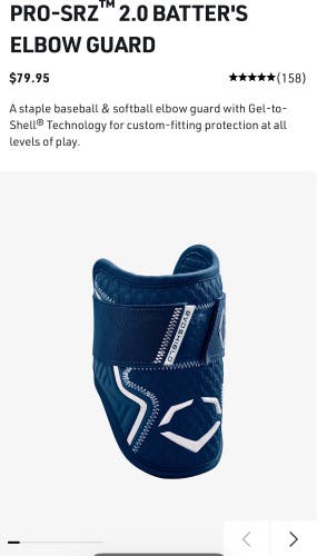Navy Senior Large EvoShield Elbow Guard Elbow Protection (New)