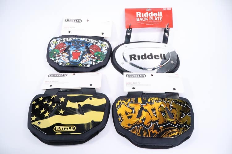Lot Of 4 Adult Football Back Plate Battle / Riddell / NEW READ INV#209