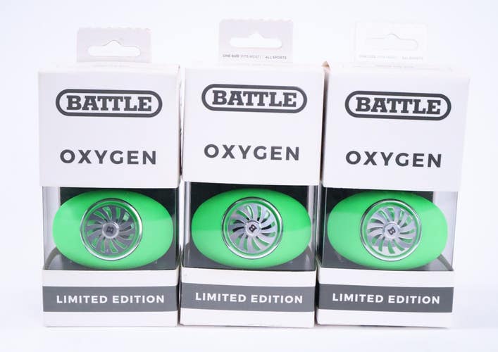 Lot of 3 Battle Sports Whip Spinner Oxygen Lip Protector Mouthguard (Green) New
