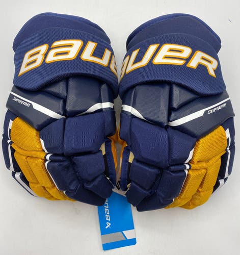 NEW Bauer Supreme Matrix Gloves, Navy/Gold, 14"