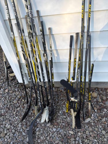 Broken hockey sticks