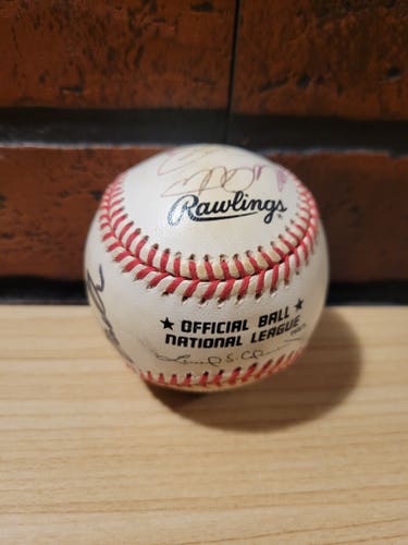Autographed Rawlings National League Baseball with Case