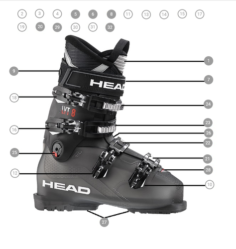 NEW HEAD Edge LYT 8 R Ski Boots Men's size US 10.5 /28.5 mondo