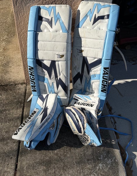 34" +1 Vaughn Velocity V7xf Regular Goalie Full Set (Used)