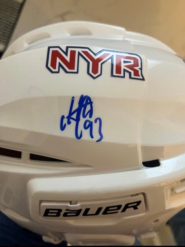 Mika Zibanejad JSA signed helmet