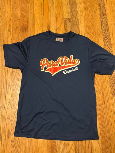 Pura Vida Baseball Dri-Fit T-Shirt Navy Top Men’s Size S Excellent Condition MLB