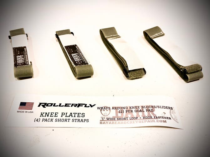 Rollerfly  ARMY GREEN KNEE Plates Straps Replacement [ 4 Pack - 20.5” Hook Loop ] for inline goal