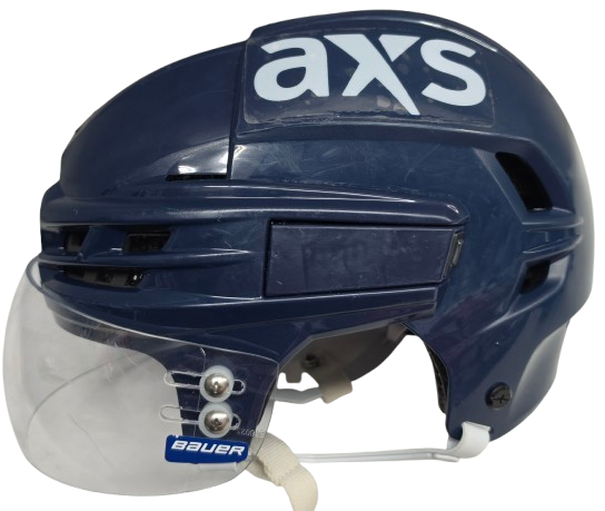 CCM SUPER TACKS X PRO STOCK HOCKEY HELMET MEDIUM NAVY WOLFPACK USED #27 (15548)