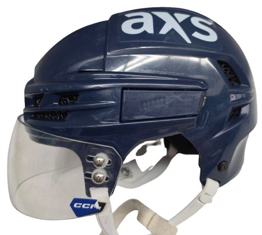 CCM SUPER TACKS X TOTAL CUSTOM PRO STOCK HOCKEY HELMET MEDIUM NAVY WOLFPACK USED #55 (15549)