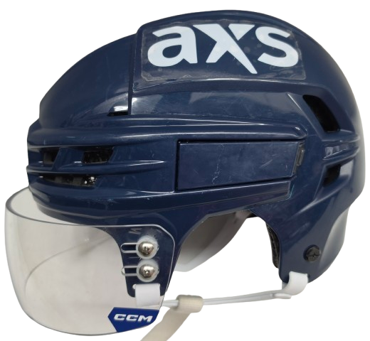 CCM SUPER TACKS X PRO STOCK HOCKEY HELMET MEDIUM NAVY WOLFPACK USED #5 (15550)