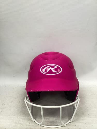 Used Rawlings RCFH HELMET Batting Helmet w/Mask Pink One Size 11851-S000046095